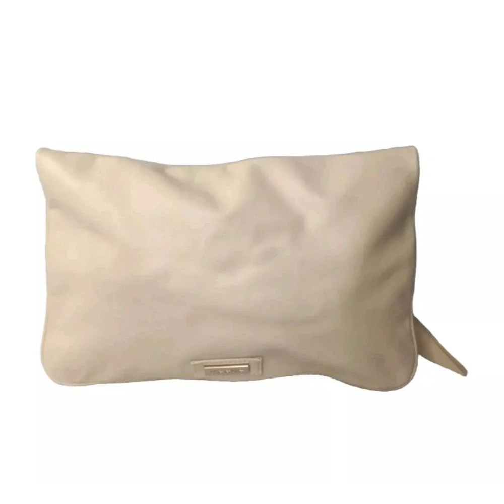 Treesje Leather Clutch Purse Large Evening Bag Yellow Tan
